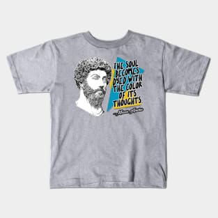 Marcus Aurelius Philosophy Quote Statement Typography Design Kids T-Shirt